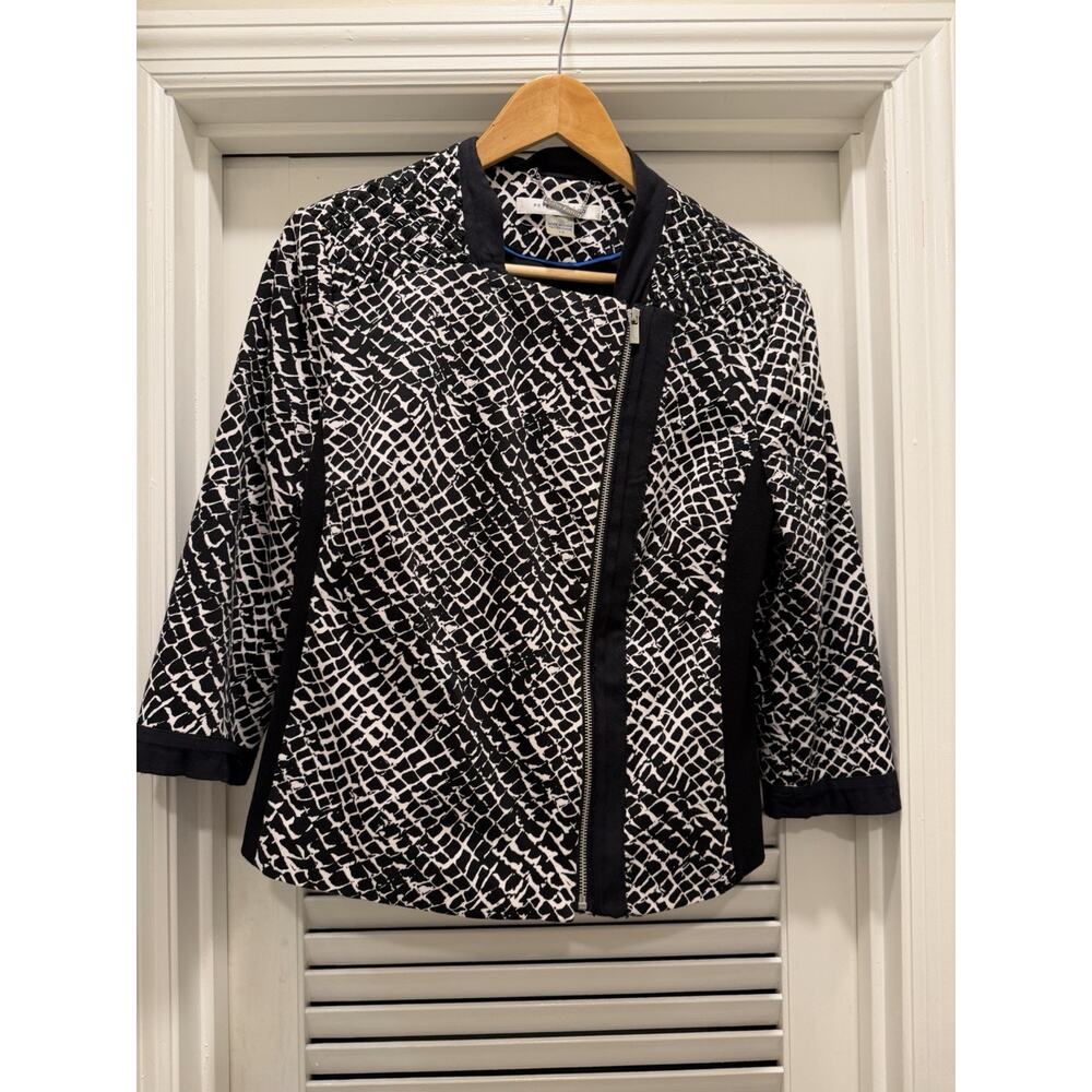 Peter Nygard Women's Black And White Asymmetrical Jacket 14